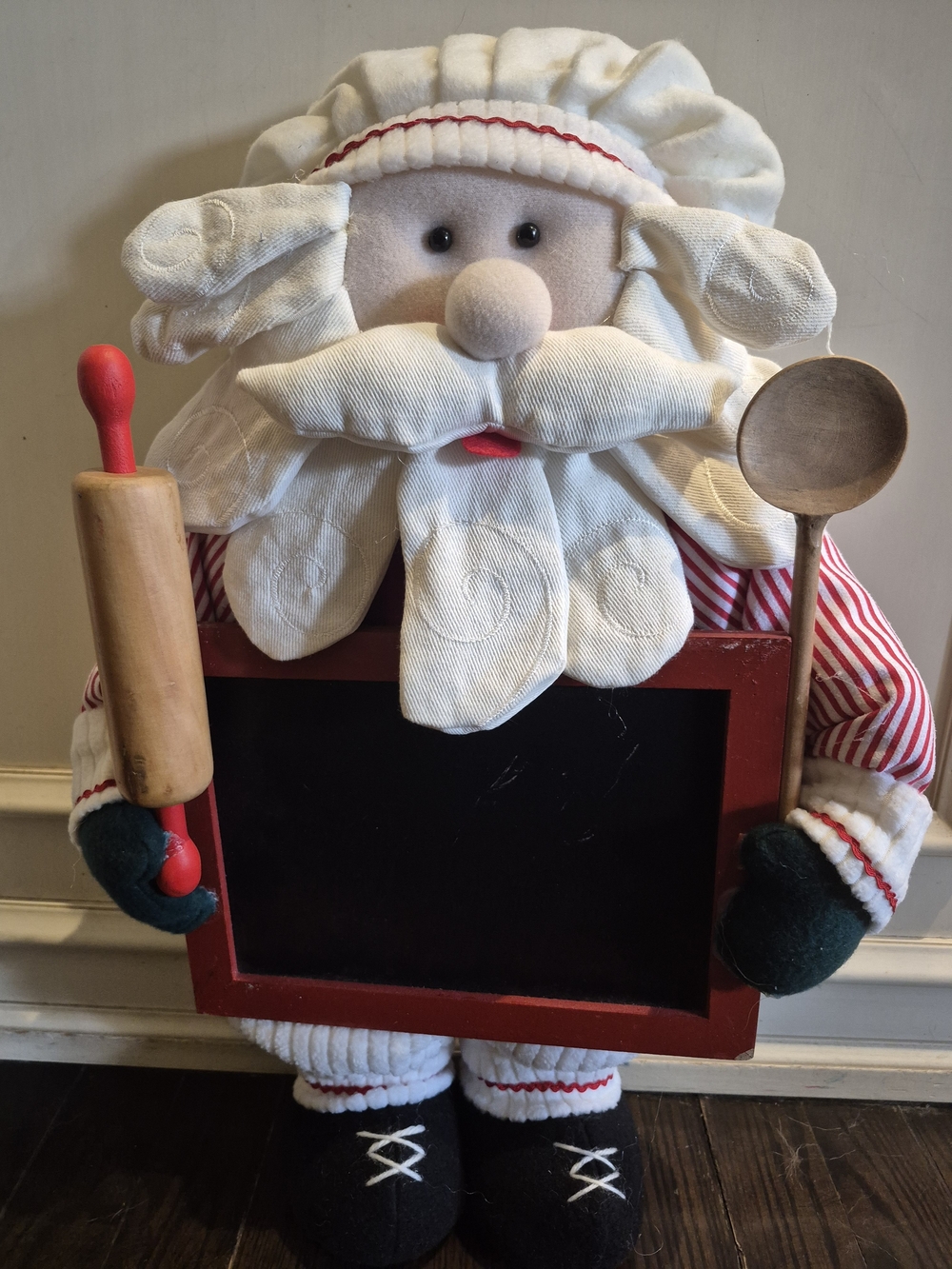 Home Interiors Chef Santa Decorative Chalkboard with Red Frame 20" Tall - Picture 3 of 11